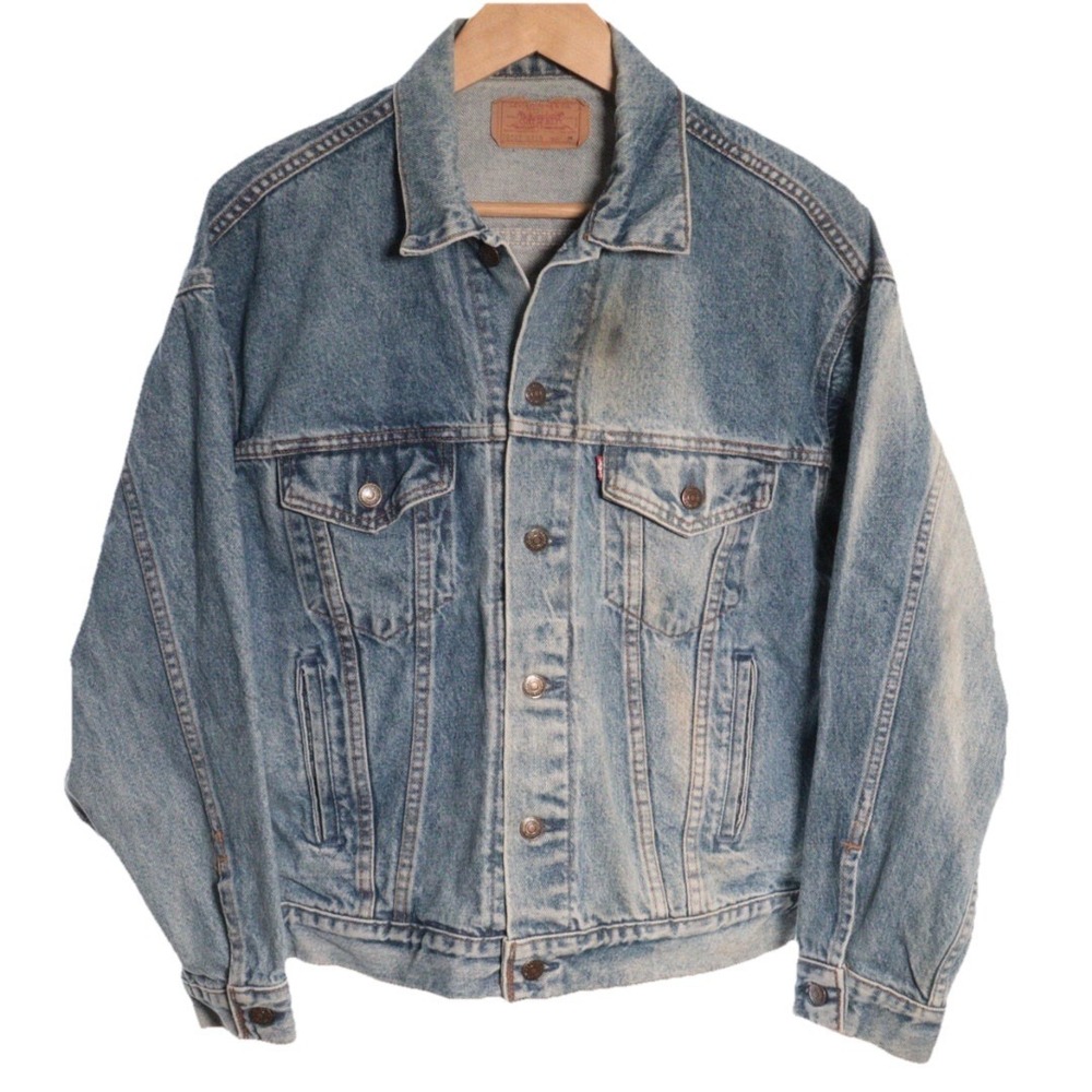 Vintage Levis Jacket 70507 0218 Type 3 Light Blue Denim‎ Jean Trucker USA Sz M